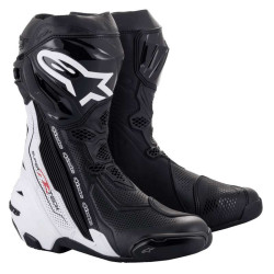 Alpinestars SUPERTECH R VENTED Black White motorcycle boots