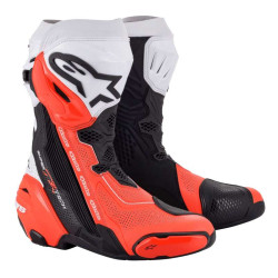 Motorcycle boots Alpinestars SUPERTECH R VENTED Black White Red Fluo