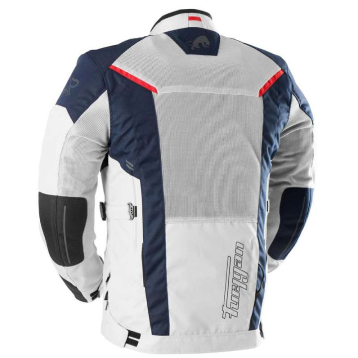 Blouson moto Furygan BROOKS VENTED + Bleu/Pearl/Rouge