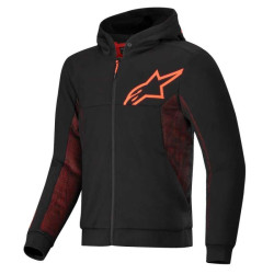 Sweat moto Alpinestars CHROME AIR SPORT HOODIE Black Red Fluo