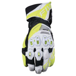 Five RFX1 EVO White/Yellow motorcycle racing gloves