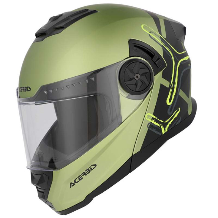 Acerbis RIDER modular motorcycle helmet GREEN/BLACK