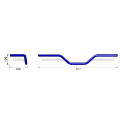 Guidon moto HIGHSIDER PRO FLAT TRACK L14 Noir 22 mm 2