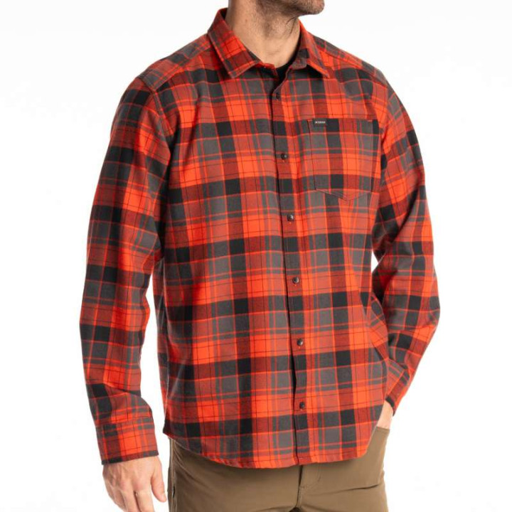 KLIM COTTONWOOD MIDWEIGHT FLANNEL Fiery Red / Black shirt