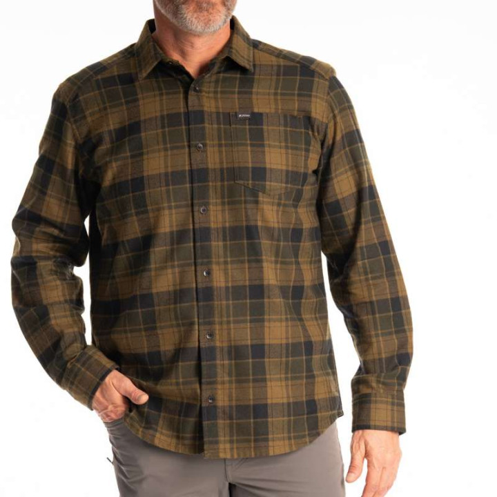 KLIM COTTONWOOD MIDWEIGHT FLANNEL Dark Olive / Black shirt