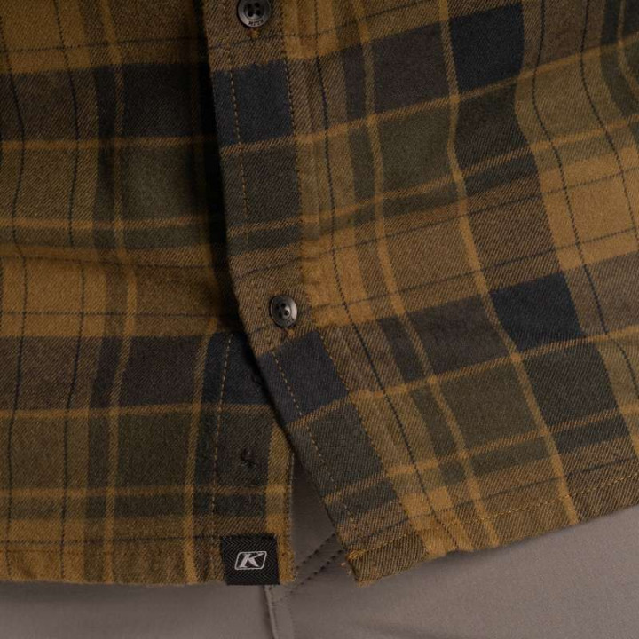 KLIM COTTONWOOD MIDWEIGHT FLANNEL Dark Olive / Black shirt