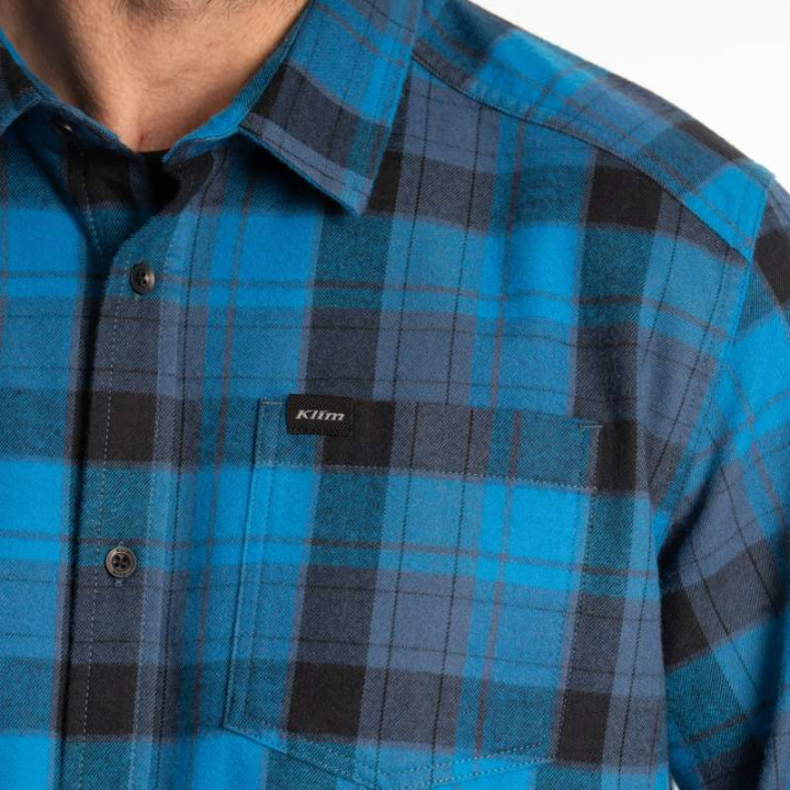 KLIM COTTONWOOD MIDWEIGHT FLANNEL Blue Fusion / Black shirt
