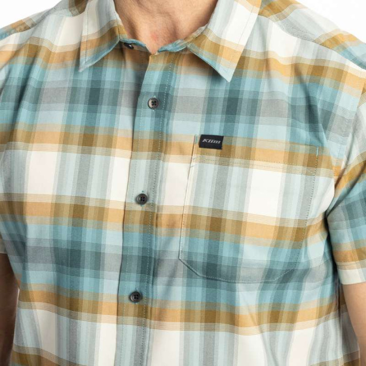 KLIM NERO STRETCH Mineral Blue / Golden Brown shirt