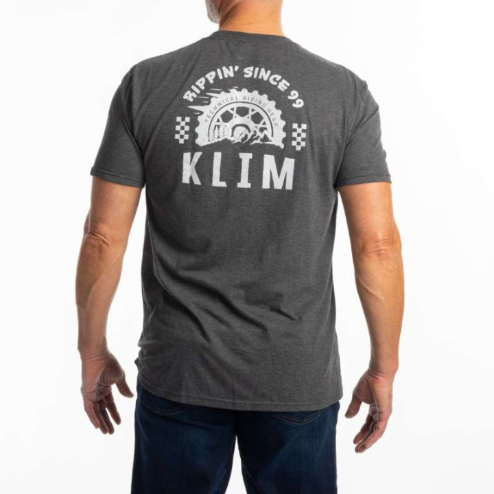Tee-shirt Klim RIPPIN' TRI-BLEND Heathered Charcoal / High-rise