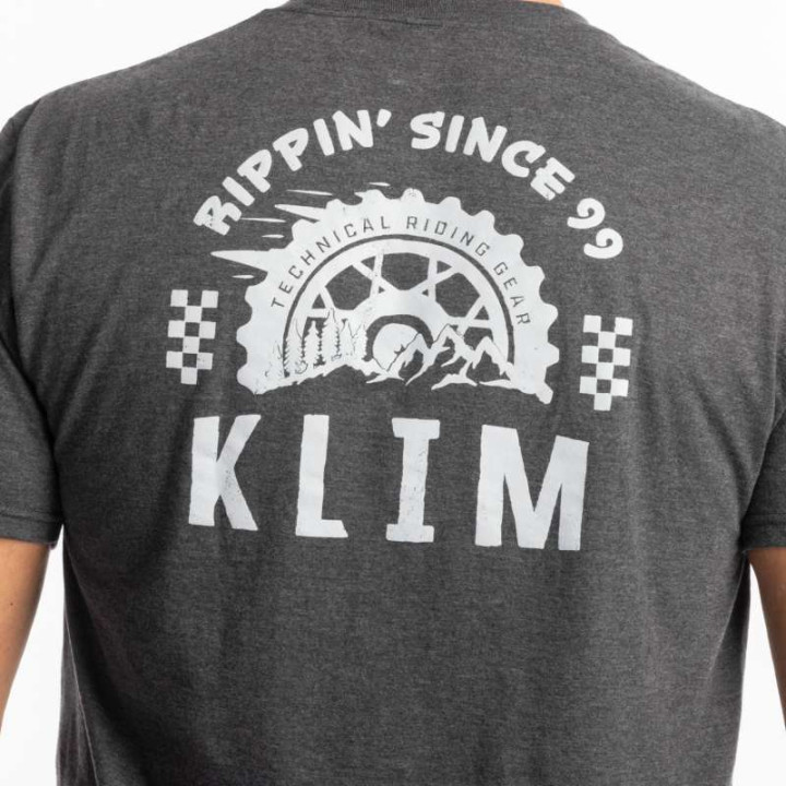 Tee-shirt Klim RIPPIN' TRI-BLEND Heathered Charcoal / High-rise