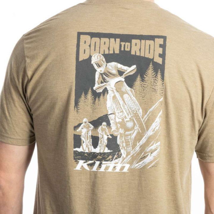 T-shirt Klim SADDLE MOUNTAIN TRI-BLEND Coyote Brown Heather / White