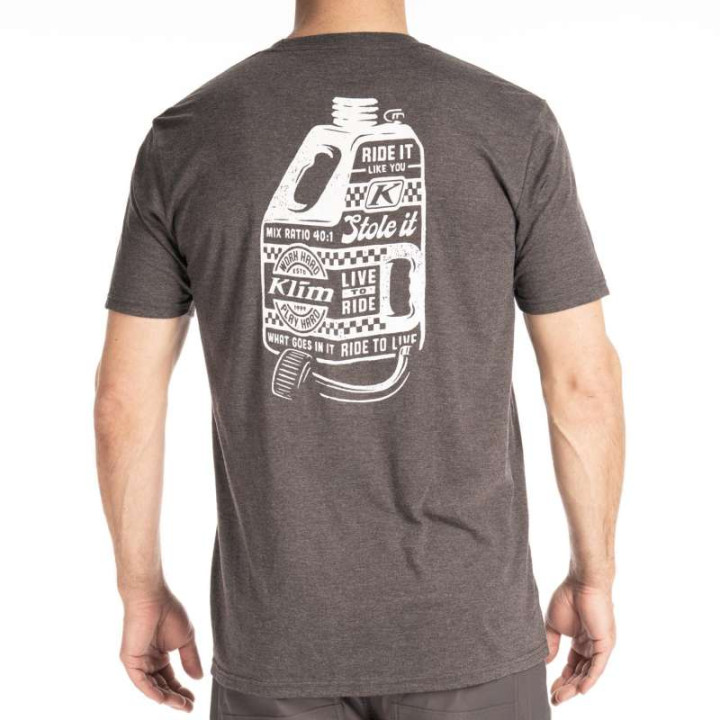 Klim LIVE TO RIDE TRI-BLEND Heathered Charcoal / White T-shirt
