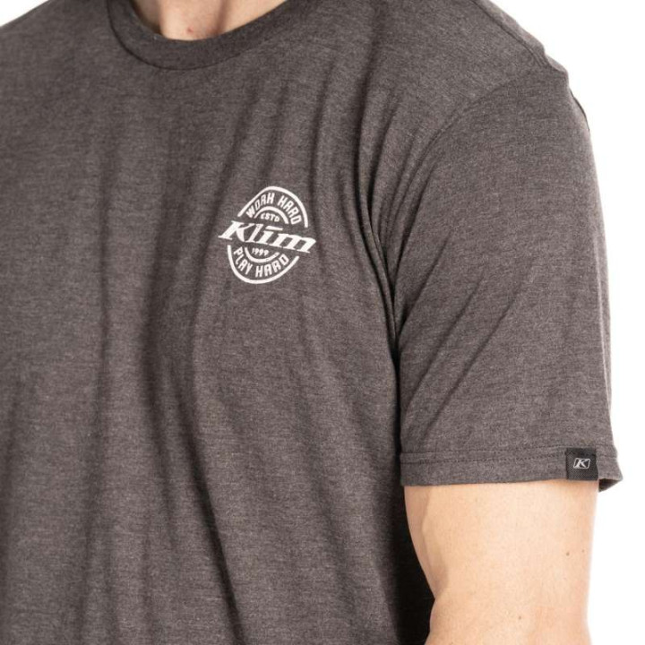 Klim LIVE TO RIDE TRI-BLEND Heathered Charcoal / White T-shirt