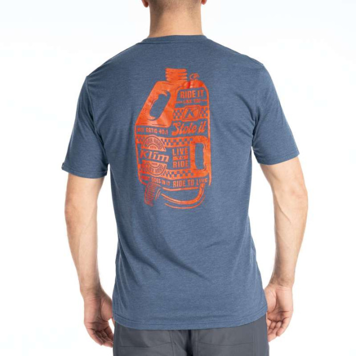 Tee-shirt Klim LIVE TO RIDE TRI-BLEND Navy Frost / Strike Orange