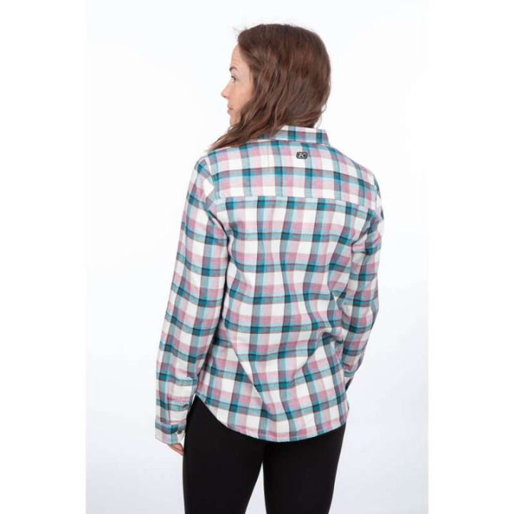 Shirt KLIM SUNLIGHT TRAIL MIDWEIGHT FLANNEL Snow White / Raspberry Radiance
