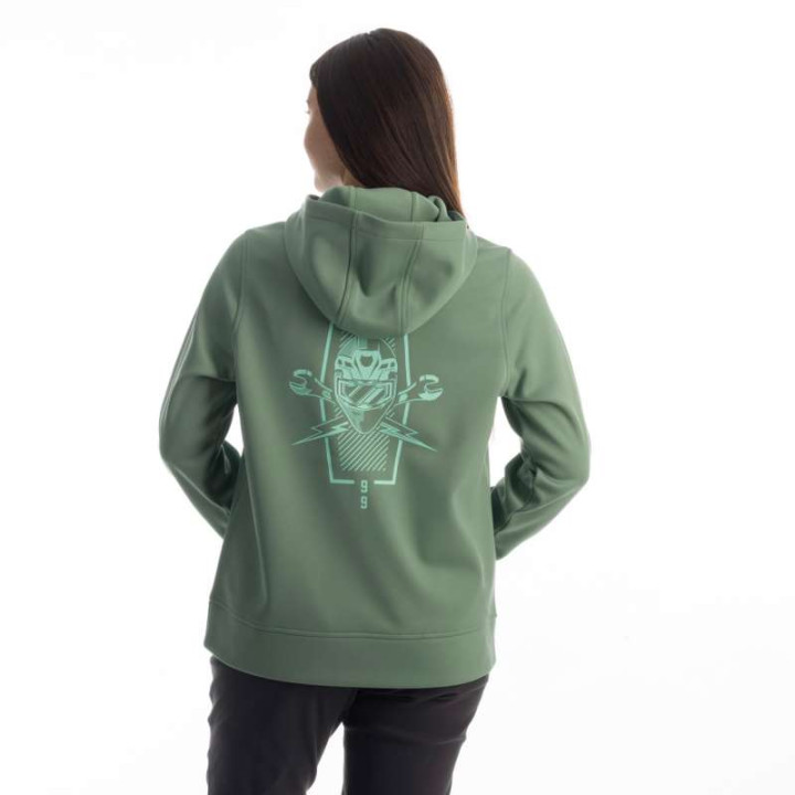 Sweat femme Klim PETROL PULLOVER HOODIE Hedge Green / Beach Glass