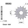 Pignon FE 15 dents pas 428 type E8262