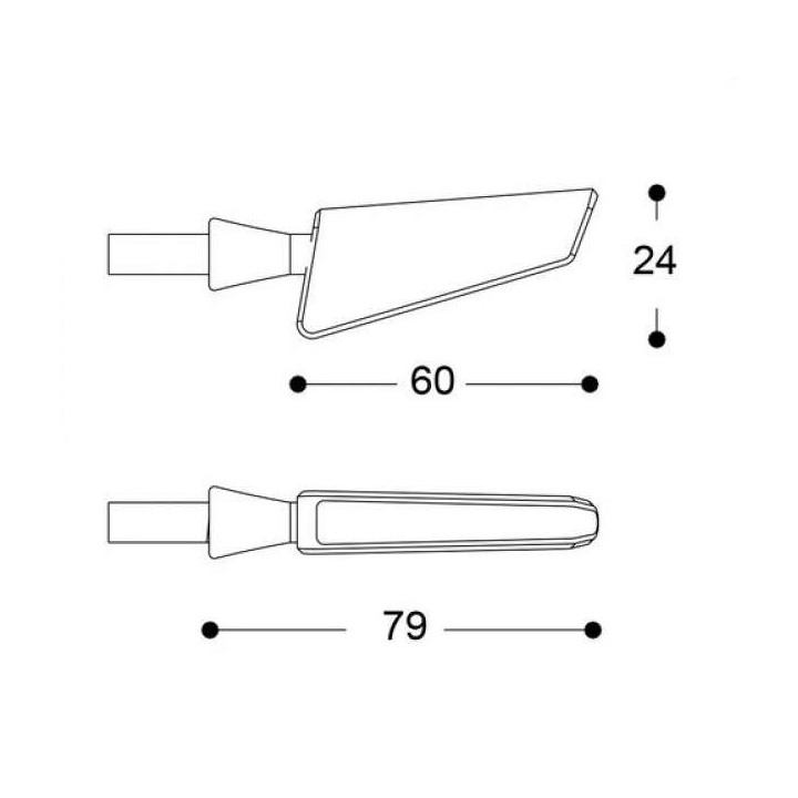 Clignotants moto séquentiels Barracuda SQ-LED B-LUX Noir