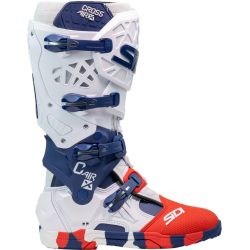 Bottes moto tout terrain Sidi 2026 Crossair X - Blanc Bleu Rouge 2