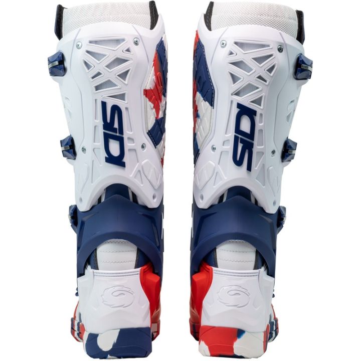 Bottes moto tout terrain Sidi 2026 Crossair X - Blanc Bleu Rouge