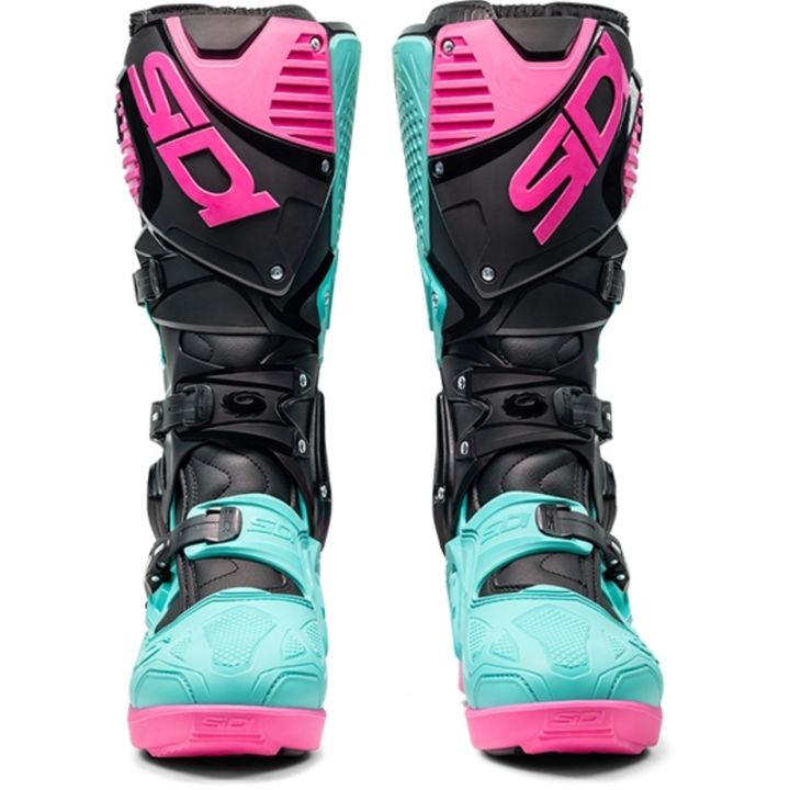 Bottes moto tout terrain Sidi 2026 Crossfire 3 SRS - Noir Menthe Rose