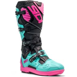 Bottes moto tout terrain Sidi 2026 Crossfire 3 SRS - Noir Menthe Rose