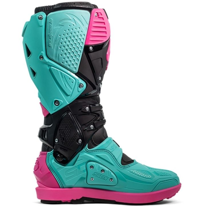 Bottes moto tout terrain Sidi 2026 Crossfire 3 SRS - Noir Menthe Rose