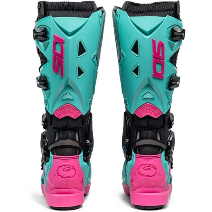 Bottes moto tout terrain Sidi 2026 Crossfire 3 SRS - Noir Menthe Rose