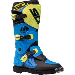 Bottes moto tout terrain enfant Sidi 2026 Flame - Bleu & Jaune