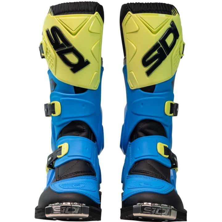 Bottes moto tout terrain enfant Sidi 2026 Flame - Bleu & Jaune