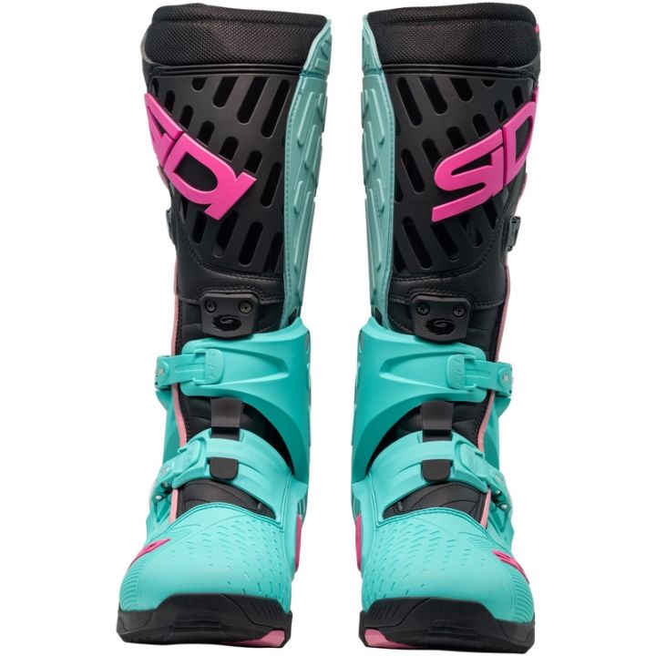 Bottes moto tout terrain Sidi 2026 Crossair - Noir Menthe Rose