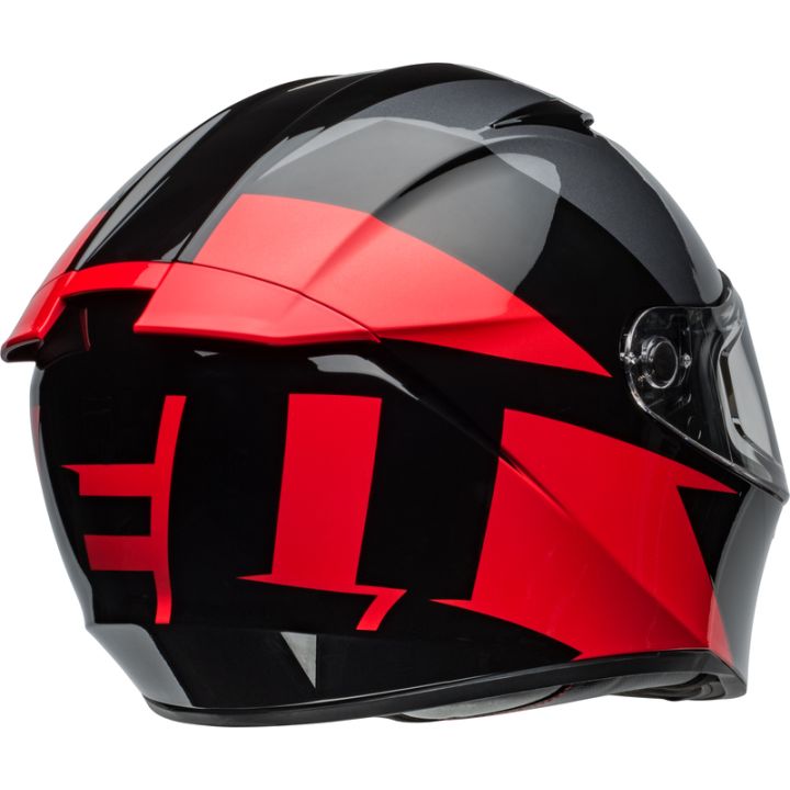 Casque moto Bell Lithium SHEAR - Gris Métallique Rouge