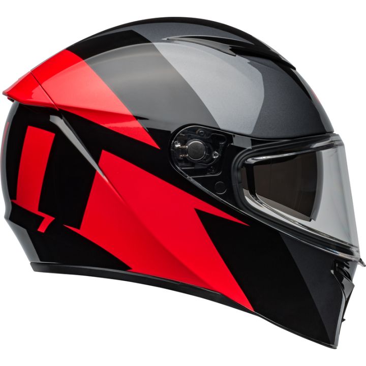 Casque moto Bell Lithium SHEAR - Gris Métallique Rouge