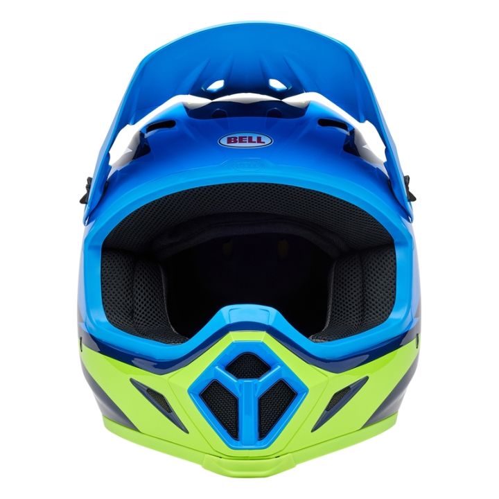 Casque cross Bell MX-9 MIPS Jackal - Bleu Jaune Fluo