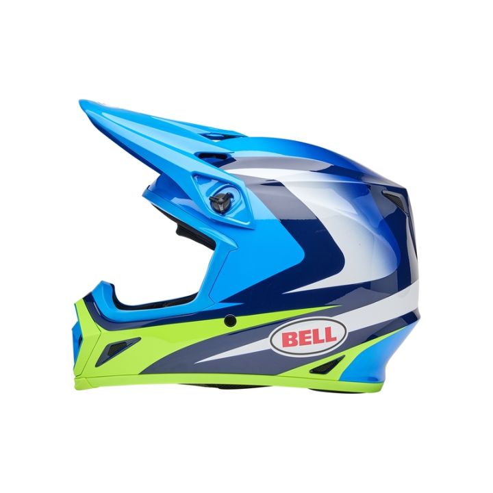 Casque cross Bell MX-9 MIPS Jackal - Bleu Jaune Fluo