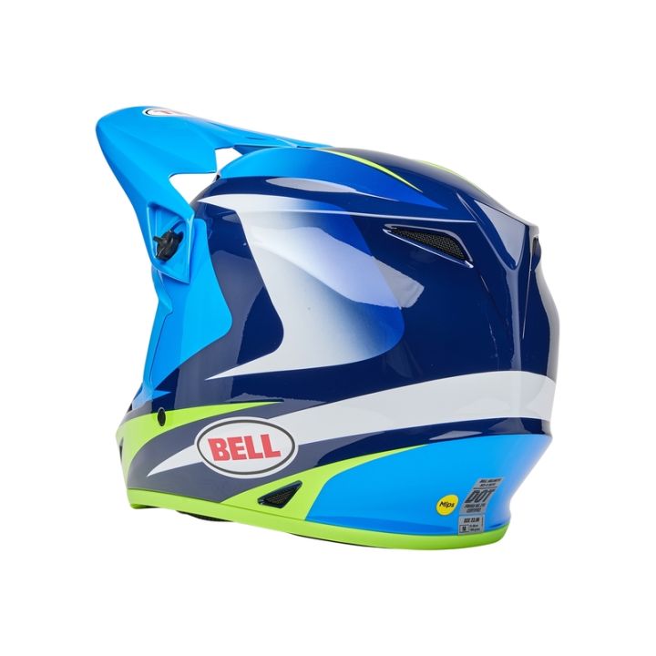 Casque cross Bell MX-9 MIPS Jackal - Bleu Jaune Fluo