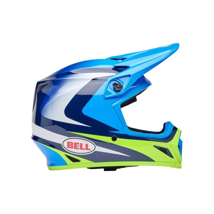 Casque cross Bell MX-9 MIPS Jackal - Bleu Jaune Fluo