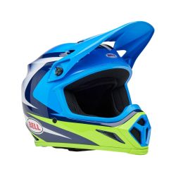 Casque cross Bell MX-9 MIPS Jackal - Bleu Jaune Fluo 2