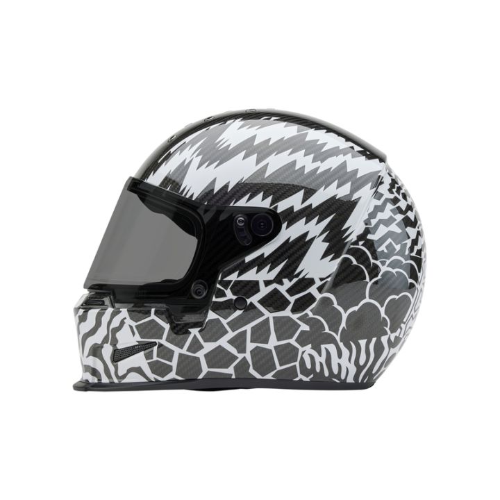 Casque moto Bell Eliminator Carbon Édition Limitée Death Spray - Noir Blanc