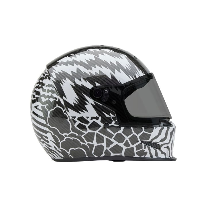 Casque moto Bell Eliminator Carbon Édition Limitée Death Spray - Noir Blanc