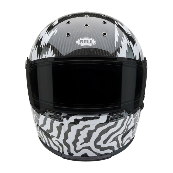 Casque moto Bell Eliminator Carbon Édition Limitée Death Spray - Noir Blanc