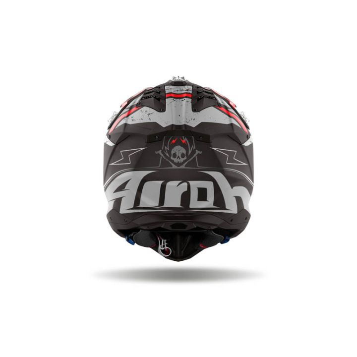 Casque moto cross AirohAviator 3 Burnout - Noir Gris Rouge