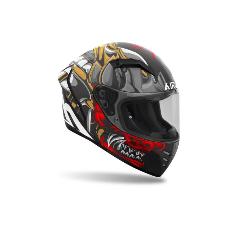 Casque moto AirohConnor Samurai - Gris Rouge