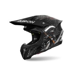 Casque moto cross AirohTwist 3 Arcade - Noir Rouge Gris