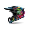 Casque moto cross AirohTwist 3 Amazonia - Bleu Noir Rouge Vert