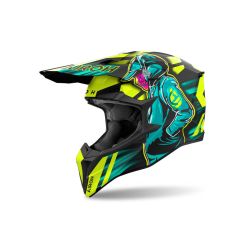 Casque moto cross AirohWraaap Cyber - Jaune