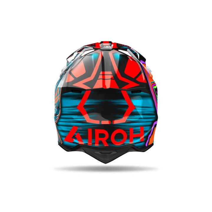 Casque moto cross AirohWraaap Cyber - Orange