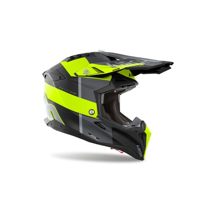 Casque moto cross AirohAviator 3 Monarch - Jaune