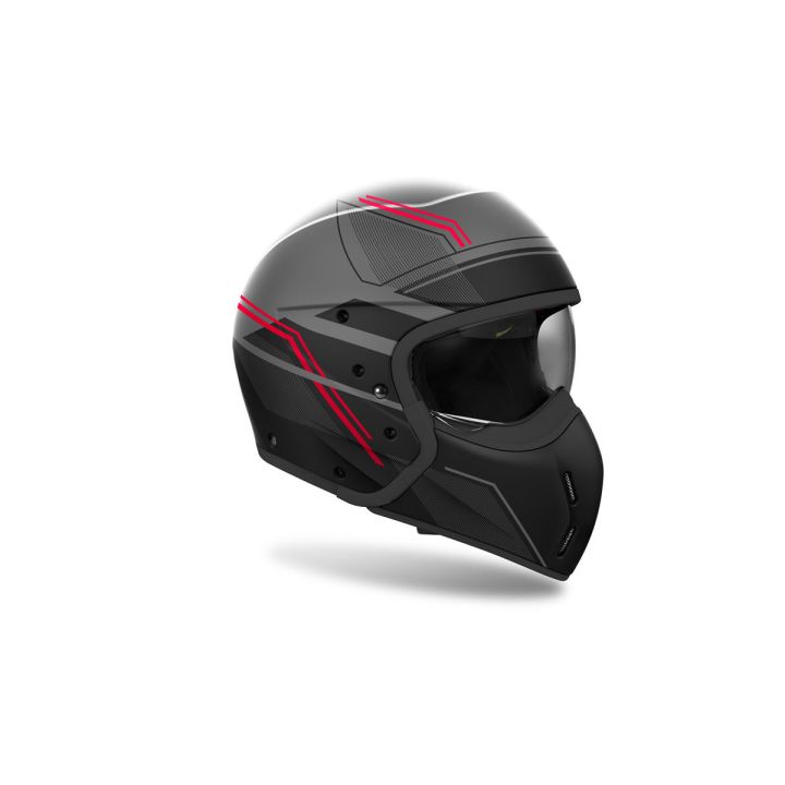 Casque moto modulable AirohJ 110 Slim - Rouge