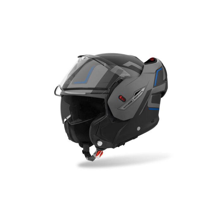 Casque moto modulable AirohMathisse II Genius - Bleu